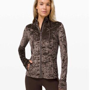 Lululemon Brown Super-soft Crushed Velvet Zip-Up Hoodie